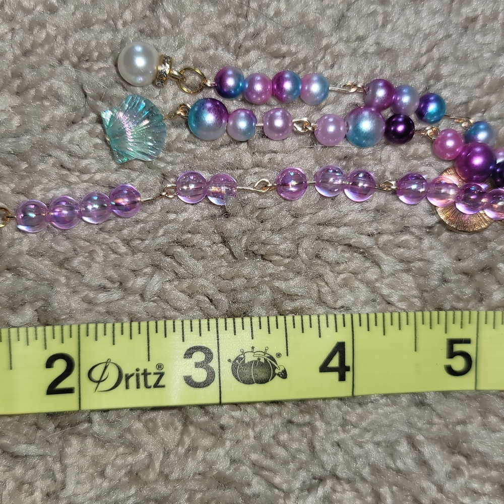 Under The Sea Pearly Pink and Purple Key Chain Charm - Picture 3 of 3